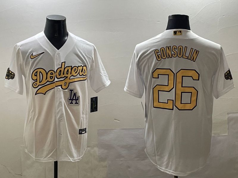 Men Los Angeles Dodgers #26 Gonsolin White All star Game 2025 Nike MLB Jersey style 5